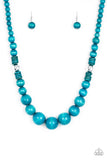 Paparazzi "Panama Panorama" Blue Necklace & Earring Set Paparazzi Jewelry