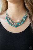 Paparazzi "Pebble Pioneer" Blue Necklace & Earring Set Paparazzi Jewelry