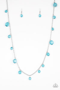 Paparazzi VINTAGE VAULT "GLOW-Rider" Blue Necklace & Earring Set Paparazzi Jewelry