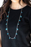 Paparazzi VINTAGE VAULT "GLOW-Rider" Blue Necklace & Earring Set Paparazzi Jewelry