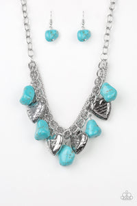 Paparazzi "Change Of Heart" Blue Necklace & Earring Set Paparazzi Jewelry