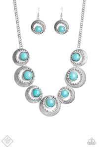 Paparazzi "Lions, Tigers, and Bears" FASHION FIX  Blue Necklace & Earring Set Paparazzi Jewelry