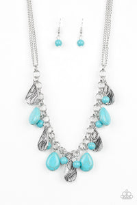 Paparazzi VINTAGE VAULT "Terra Tranquility" Blue Necklace & Earring Set Paparazzi Jewelry