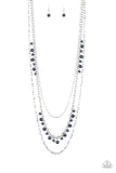 Paparazzi VINTAGE VAULT "Pearl Pageant" Blue Necklace & Earring Set Paparazzi Jewelry