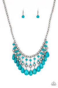 Paparazzi VINTAGE VAULT "Rural Revival" Blue Necklace & Earring Set Paparazzi Jewelry