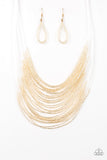 Paparazzi VINTAGE VAULT "Catwalk Queen" Gold Necklace & Earring Set Paparazzi Jewelry