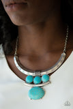 Paparazzi "Commander in CHIEFETTE" Blue Turquoise Necklace & Earring Set Paparazzi Jewelry