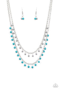 Paparazzi "Dainty Distraction" Blue Necklace & Earring Set Paparazzi Jewelry