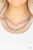 Paparazzi "Dainty Distraction" Blue Necklace & Earring Set Paparazzi Jewelry