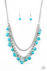 Paparazzi VINTAGE VAULT "Wait and SEA" Blue Necklace & Earring Set Paparazzi Jewelry