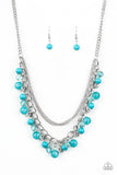 Paparazzi VINTAGE VAULT "Wait and SEA" Blue Necklace & Earring Set Paparazzi Jewelry