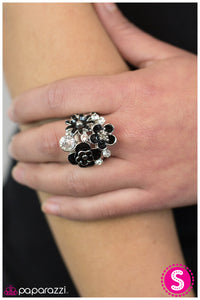 Paparazzi "Among the Wildflowers" Black Ring Paparazzi Jewelry