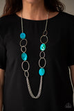 Paparazzi "Kaleidoscope Coasts" Blue Necklace & Earring Set Paparazzi Jewelry