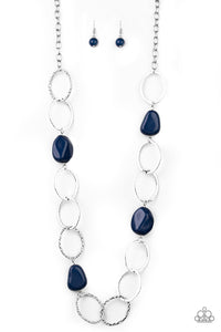 Paparazzi VINTAGE VAULT "Modern Day Malibu" Blue Necklace & Earring Set Paparazzi Jewelry