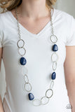 Paparazzi VINTAGE VAULT "Modern Day Malibu" Blue Necklace & Earring Set Paparazzi Jewelry