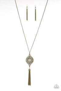 Paparazzi "Totally Worth The TASSEL" Brass Necklace & Earring Set Paparazzi Jewelry