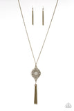 Paparazzi "Totally Worth The TASSEL" Brass Necklace & Earring Set Paparazzi Jewelry