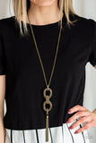 Paparazzi "Enmeshed In Mesh" Brass Necklace & Earring Set Paparazzi Jewelry