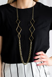 Paparazzi "Fashion Fave" Brass Necklace & Earring Set Paparazzi Jewelry