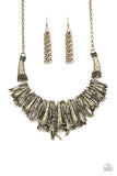 Paparazzi "In The MANE-stream" Brass Necklace & Earring Set Paparazzi Jewelry