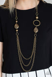 Paparazzi "Rebels Have More Fun" Brass Necklace & Earring Set Paparazzi Jewelry