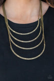 Paparazzi VINTAGE VAULT "It Will Be Over MOON" Brass Necklace & Earring Set Paparazzi Jewelry