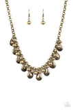 Paparazzi VINTAGE VAULT "Stage Stunner" Brass Necklace & Earring Set Paparazzi Jewelry