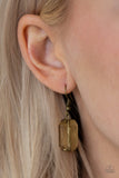 Paparazzi VINTAGE VAULT "Ice Bank" Brass Necklace & Earring Set Paparazzi Jewelry