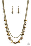 Paparazzi "Tour de Demure" Brass Necklace & Earring Set Paparazzi Jewelry