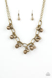 Paparazzi VINTAGE VAULT "Malibu Movement" Brass Necklace & Earring Set Paparazzi Jewelry