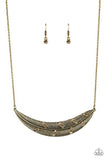 Paparazzi VINTAGE VAULT "Say You QUILL"  Brass Necklace & Earring Set Paparazzi Jewelry