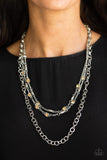 Paparazzi VINTAGE VAULT "Metro Mixer" Brown Necklace & Earring Set Paparazzi Jewelry