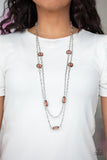 Paparazzi VINTAGE VAULT "Back For More" Brown Necklace & Earring Set Paparazzi Jewelry