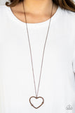 Paparazzi VINTAGE VAULT "Straight From The Heart" Copper Necklace & Earring Set Paparazzi Jewelry