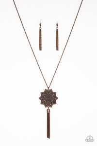 Paparazzi VINTAGE VAULT "From Sunup To Sundown" Copper Necklace & Earring Set Paparazzi Jewelry