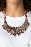 Paparazzi "In The MANE-stream" Copper Necklace & Earring Set Paparazzi Jewelry