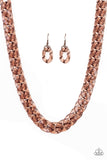 Paparazzi VINTAGE VAULT "Put it on Ice" Copper Necklace & Earring Set Paparazzi Jewelry