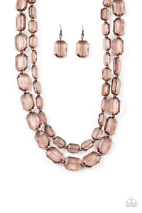 Paparazzi VINTAGE VAULT "Ice Bank" Copper Necklace & Earring Set Paparazzi Jewelry