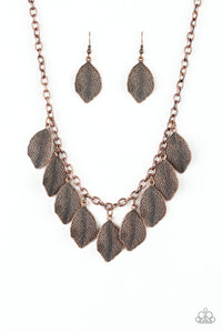 Paparazzi "A True Be-LEAF-er" Copper Necklace & Earring Set Paparazzi Jewelry