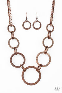 Paparazzi "City Circus" Copper Necklace & Earring Set Paparazzi Jewelry