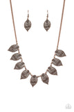 Paparazzi VINTAGE VAULT "Leafy Lagoon" Copper Necklace & Earring Set Paparazzi Jewelry
