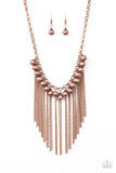 Paparazzi VINTAGE VAULT "Powerhouse Prowl" Copper Necklace & Earring Set Paparazzi Jewelry