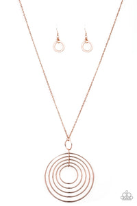 Paparazzi "Running Circles In My Mind" Rose Gold Necklace & Earring Set Paparazzi Jewelry