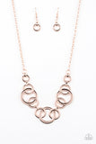 Paparazzi "Going In Circles" Rose Gold Necklace & Earring Set Paparazzi Jewelry