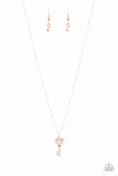 Paparazzi "Lock Up Your Valuables" Rose Gold Necklace & Earring Set Paparazzi Jewelry