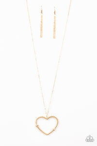 Paparazzi VINTAGE VAULT "Straight From The Heart" Gold Necklace & Earring Set Paparazzi Jewelry