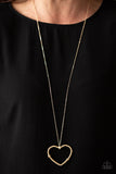 Paparazzi VINTAGE VAULT "Straight From The Heart" Gold Necklace & Earring Set Paparazzi Jewelry