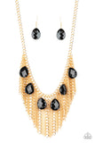 Paparazzi "Vixen Conviction" Gold Necklace & Earring Set Paparazzi Jewelry