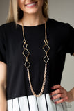 Paparazzi "Fashion Fave" Gold Necklace & Earring Set Paparazzi Jewelry