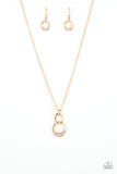 Paparazzi VINTAGE VAULT "Rockefeller Royal" Gold Necklace & Earring Set Paparazzi Jewelry